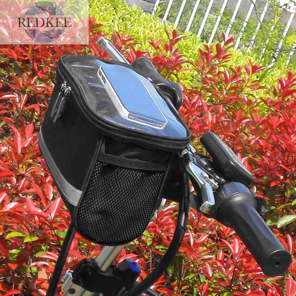 Túi Đựng Đồ Gắn Tay Lái Xe Đạp Với Dải Phản Quang Tiện Dụng