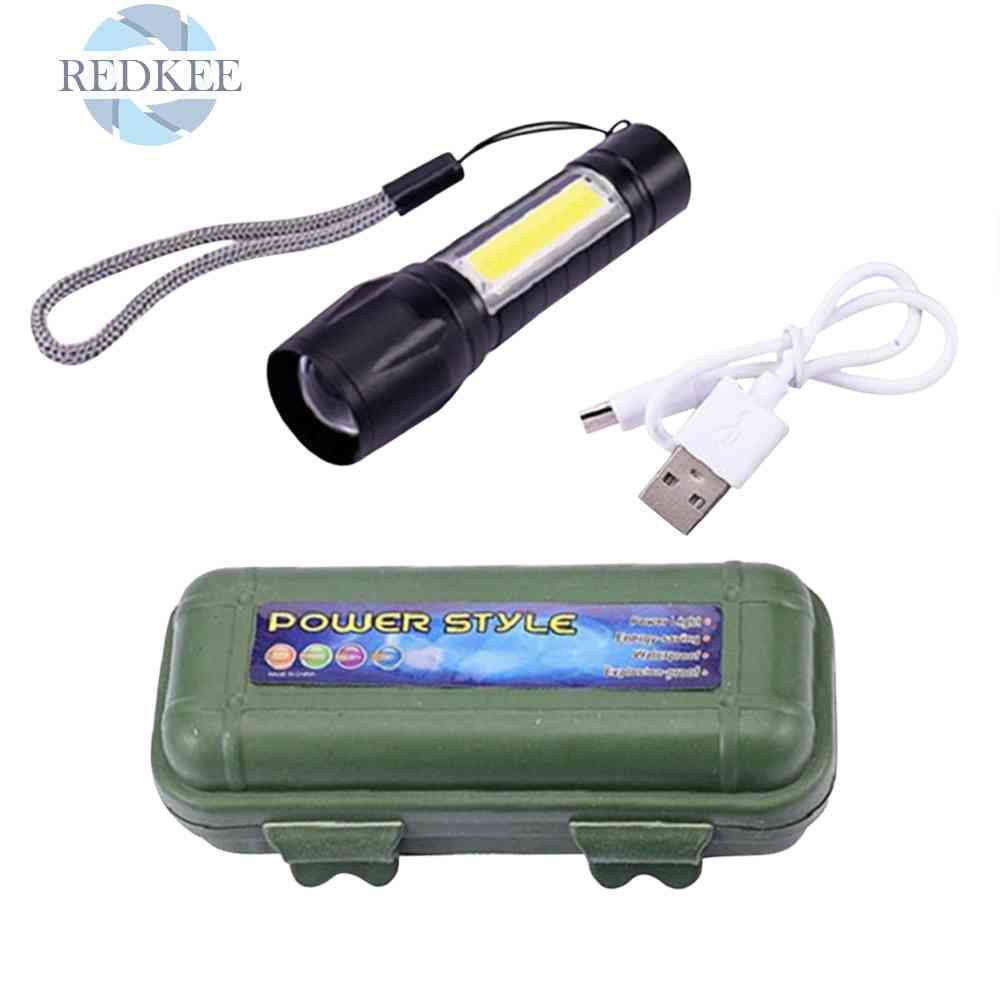 Đèn Pin LED Mini Chống Thấm Nước Sạc USB Tiện Lợi