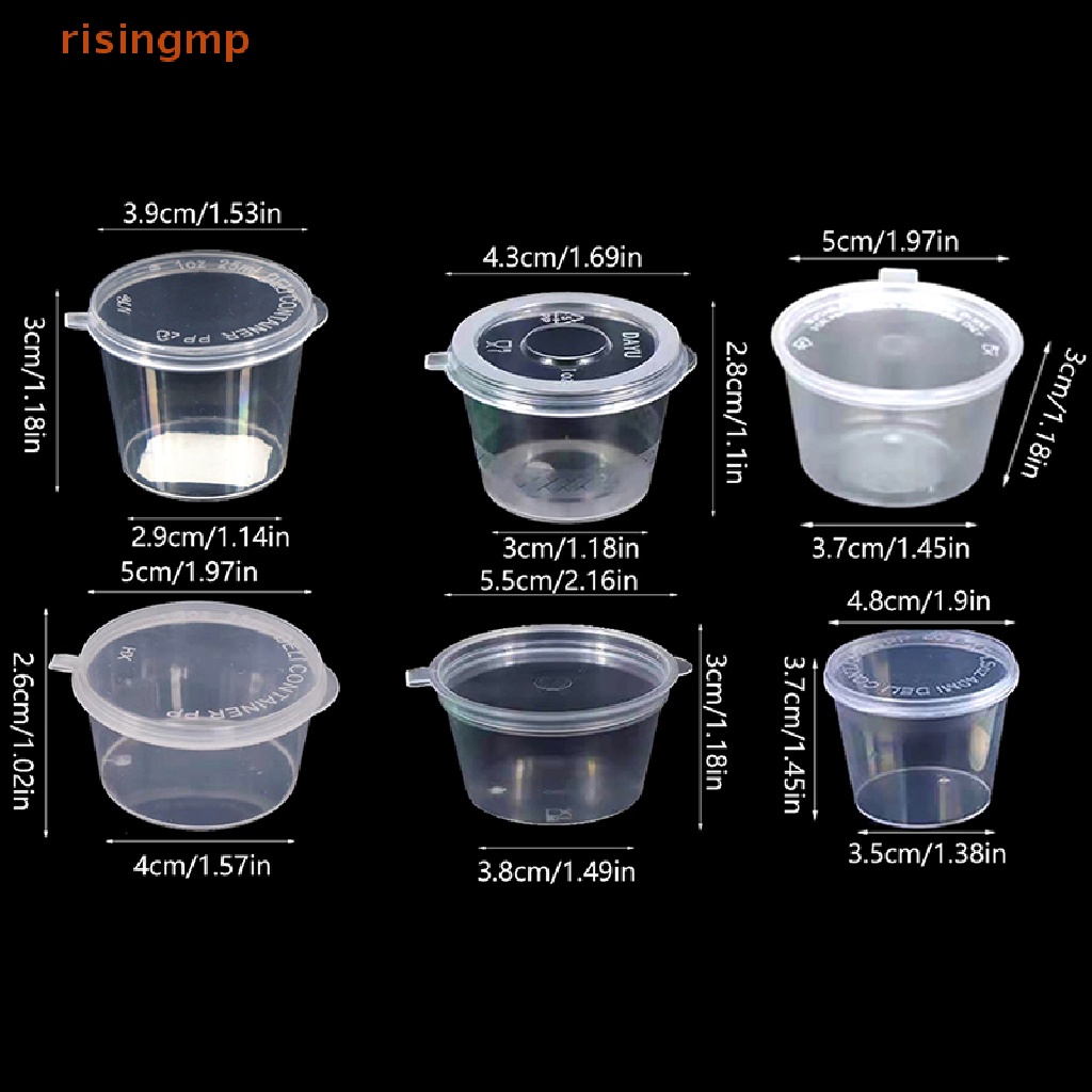 Set 100 Hộp Nhựa Tròn Mini 20-40ML Đựng Gia Vị Dùng Một Lần Cho Nhà Bếp