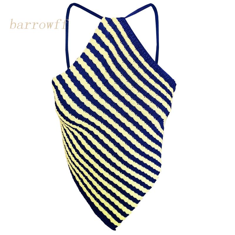 Áo Dệt Kim Hai Dây Họa Tiết Kẻ Sọc Thời Trang Cho Nữ