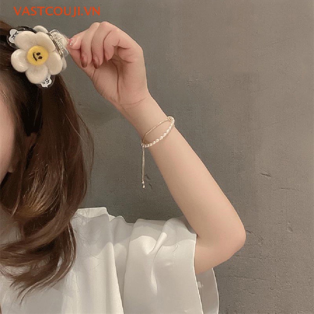 Kẹp Tóc Móng Vuốt Hình Hoa Hướng Dương Mặt Cười Dễ Thương Cho Nữ VN