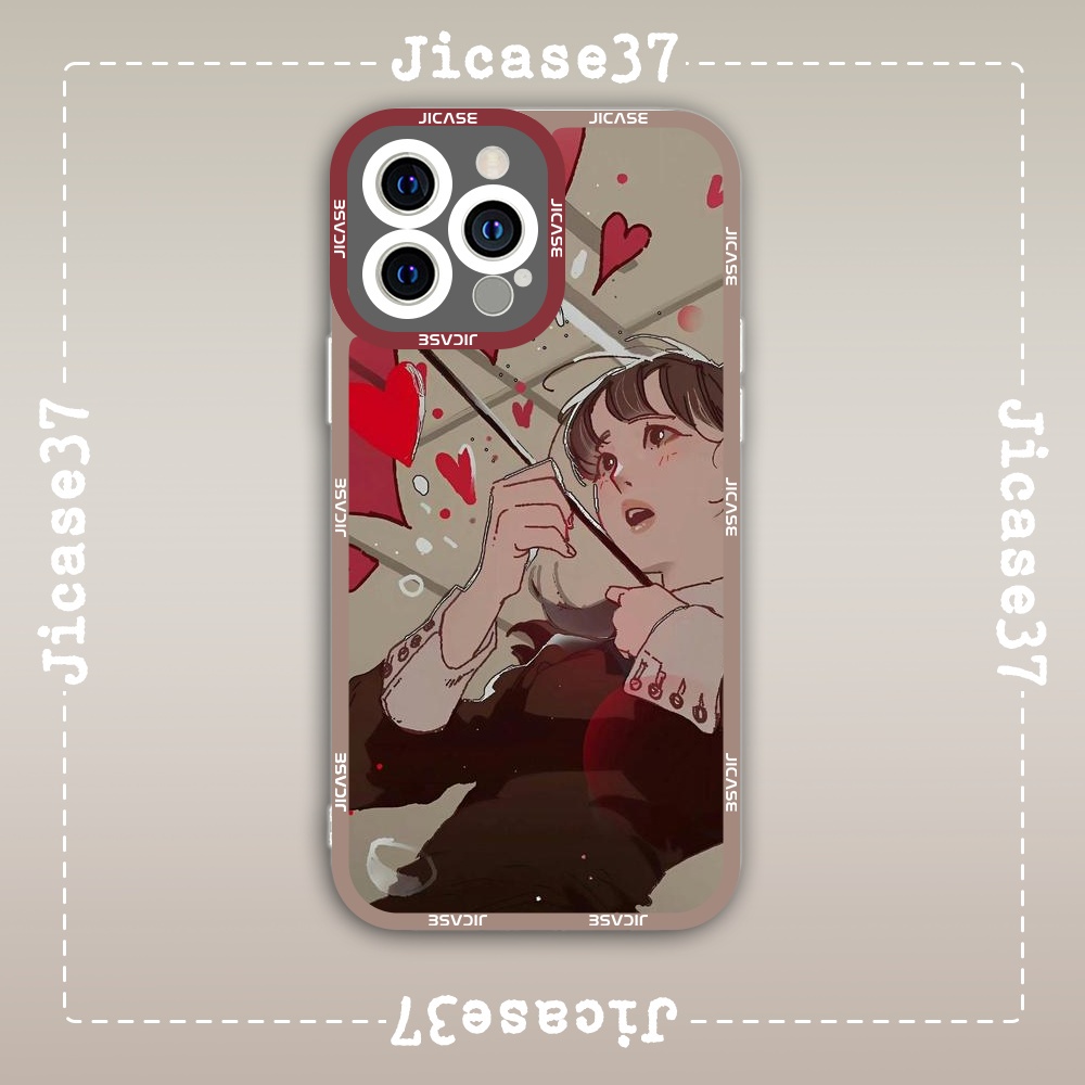 Ốp lưng iphone cạnh vuông Jicase Manhwa Tình Yêu Hàn Quốc Aesthetic