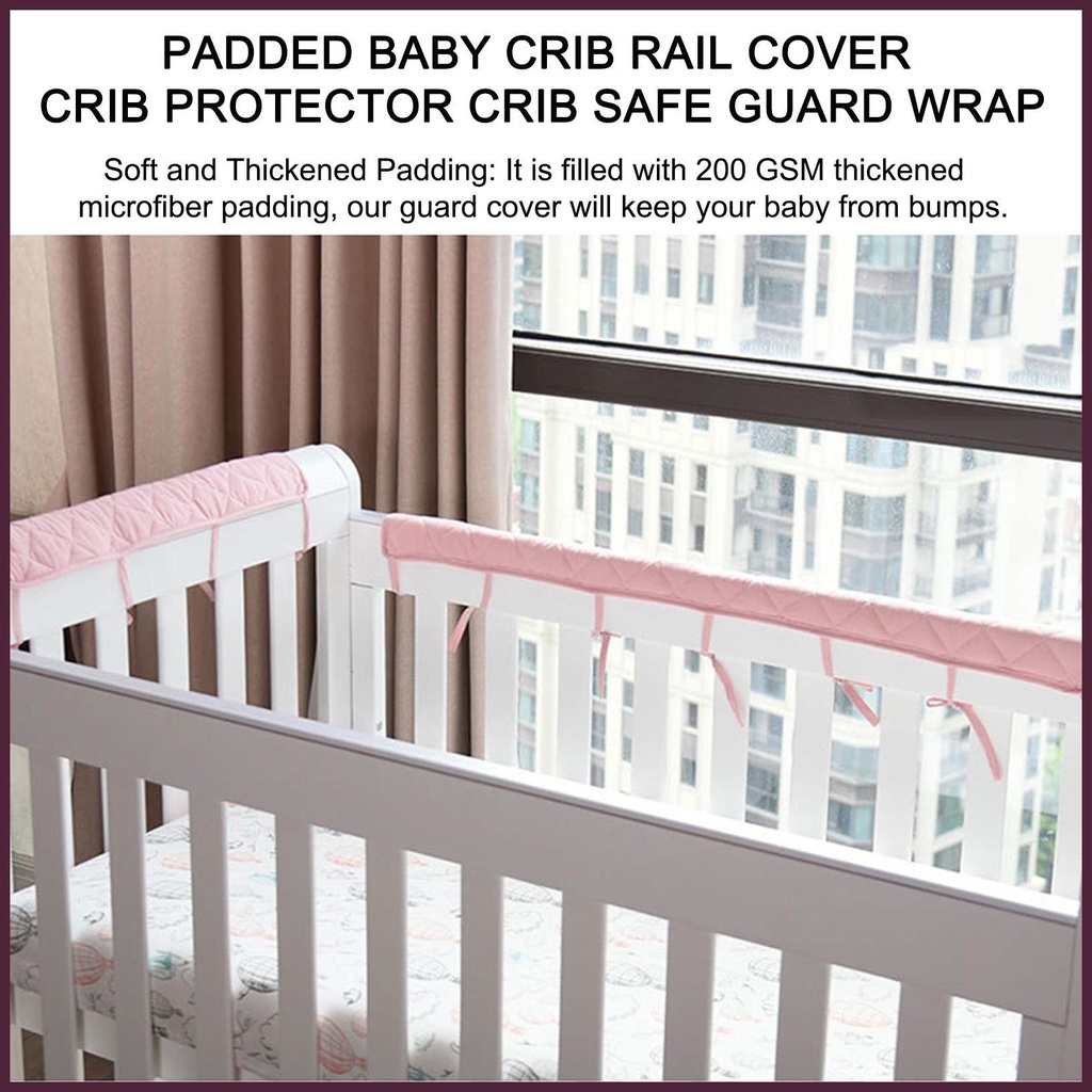 Đệm Chắn Thành Nôi Ba Mặt Dát Đá Quý Màu Trơn Bảo Vệ Toàn Diện