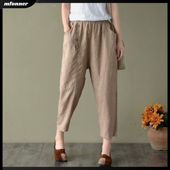 Quần Dài Dáng Rộng Mỏng Màu Sắc Đơn Giản Thời Trang Cho Nữ