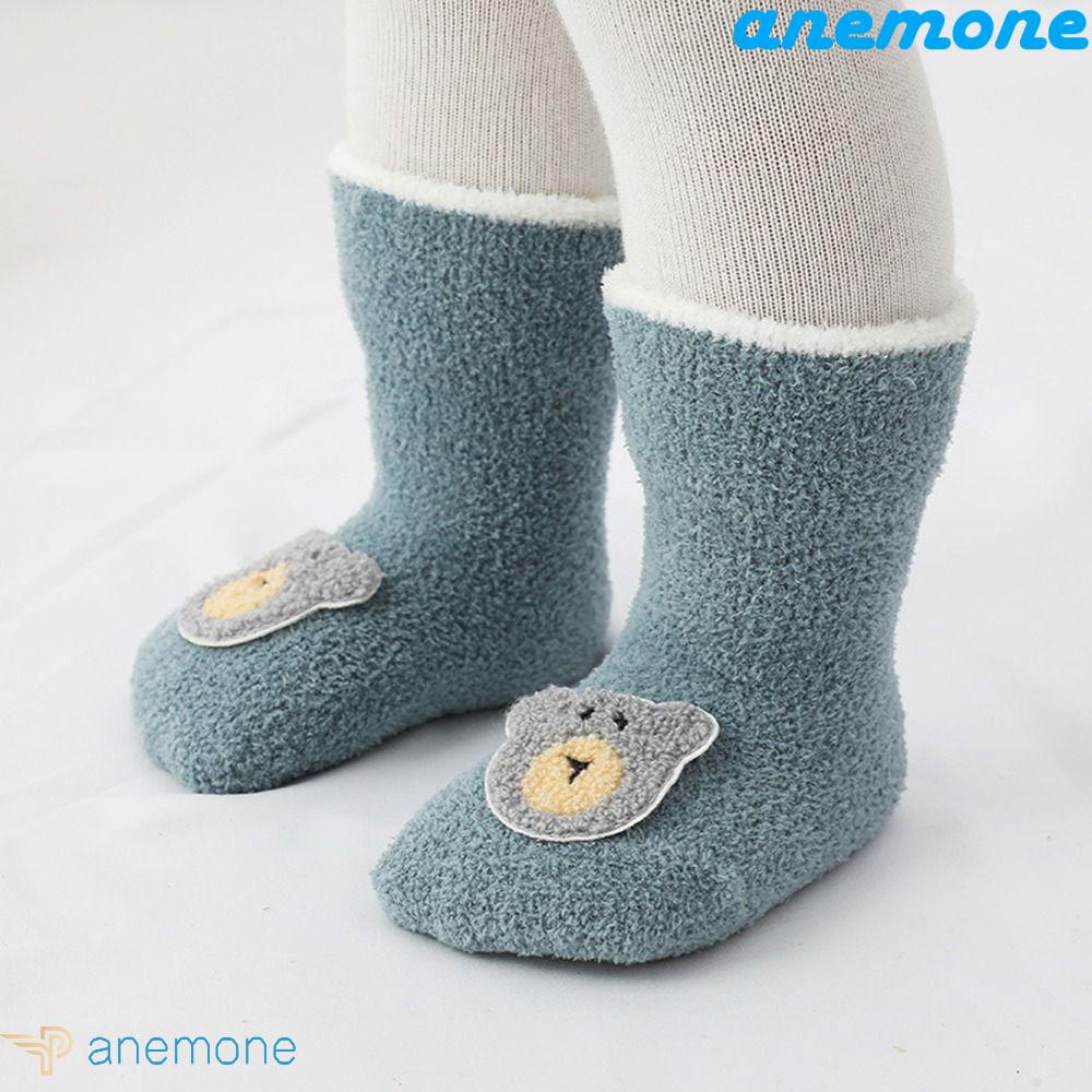 Vớ Ngủ Vải Lông Cừu San Hô Chống Trượt Hình Cá Sấu / Gấu Sáng Tạo Cho Bé