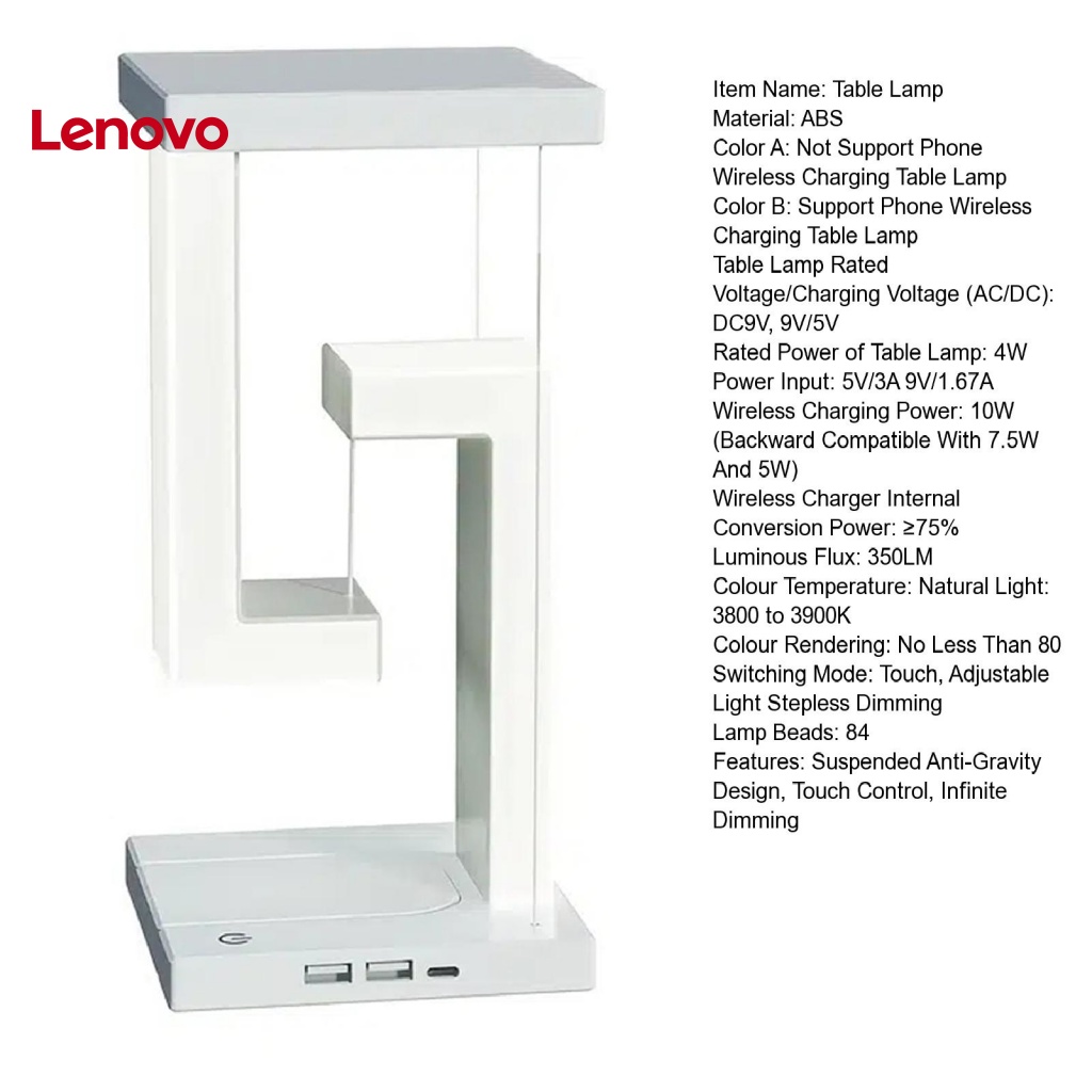 Đèn LED Để Bàn 2 Trong 1 Chống Trọng Lực 10W Sạc Điện Thoại Không Dây Hình Hoa Hướng Dương