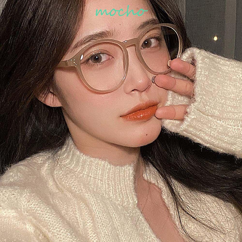 Mắt Kính Gọng Tròn Trong Suốt Chống Bức Xạ Phong Cách Hàn Quốc Thời Trang Cho Nữ