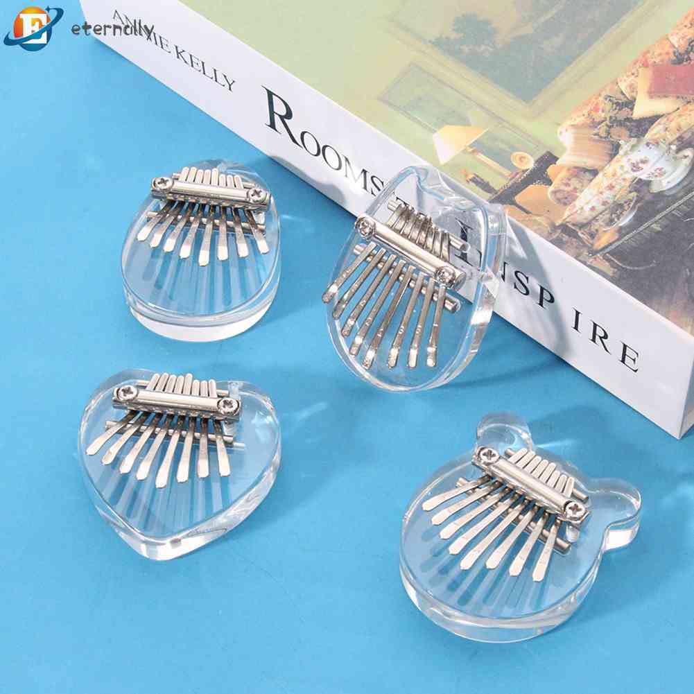 Đàn Kalimba Mini 8 Tông Bằng Acrylic Dễ Thương Dùng Làm Quà Tặng Giáng Sinh