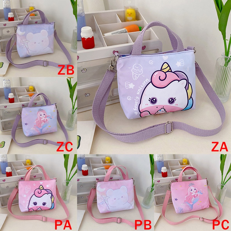 Khung Thành Cho Bé Chất Lượng Cao❤Túi Xách Đeo Vai Chất Liệu Nylon Sức Chứa Lớn Họa Tiết Hoạt Hình Phong Cách Hàn Quốc Cho Bé