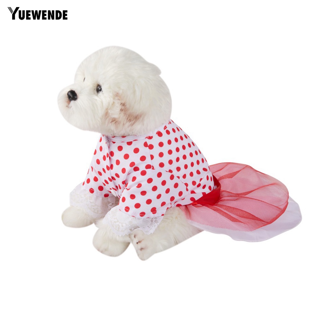 Ye.b Đầm Cổ Tròn Họa Tiết Chấm Bi Bắt Mắt Mặc Hàng Ngày Cho Thú Cưng