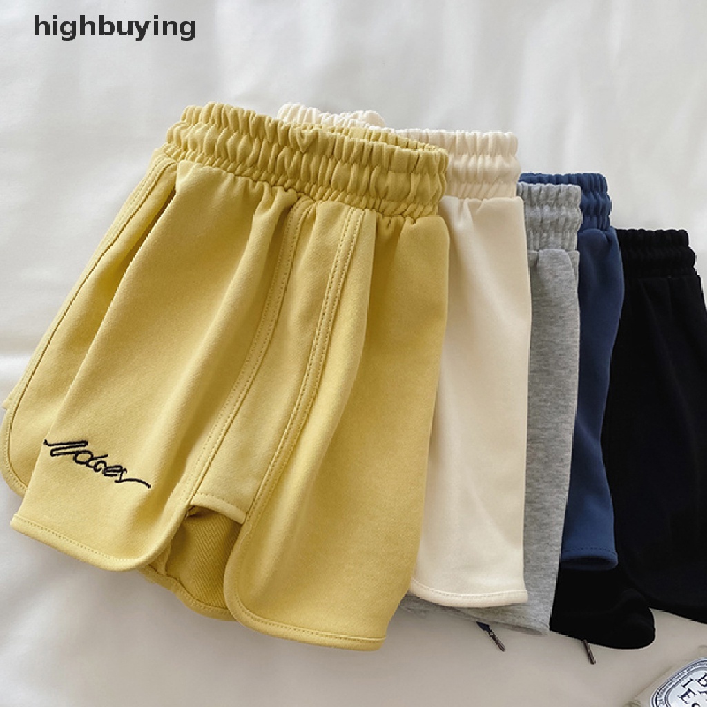 Quần Short Lưng Thun Dây Rút Thêu Chữ Belle Thời Trang Cho Nữ