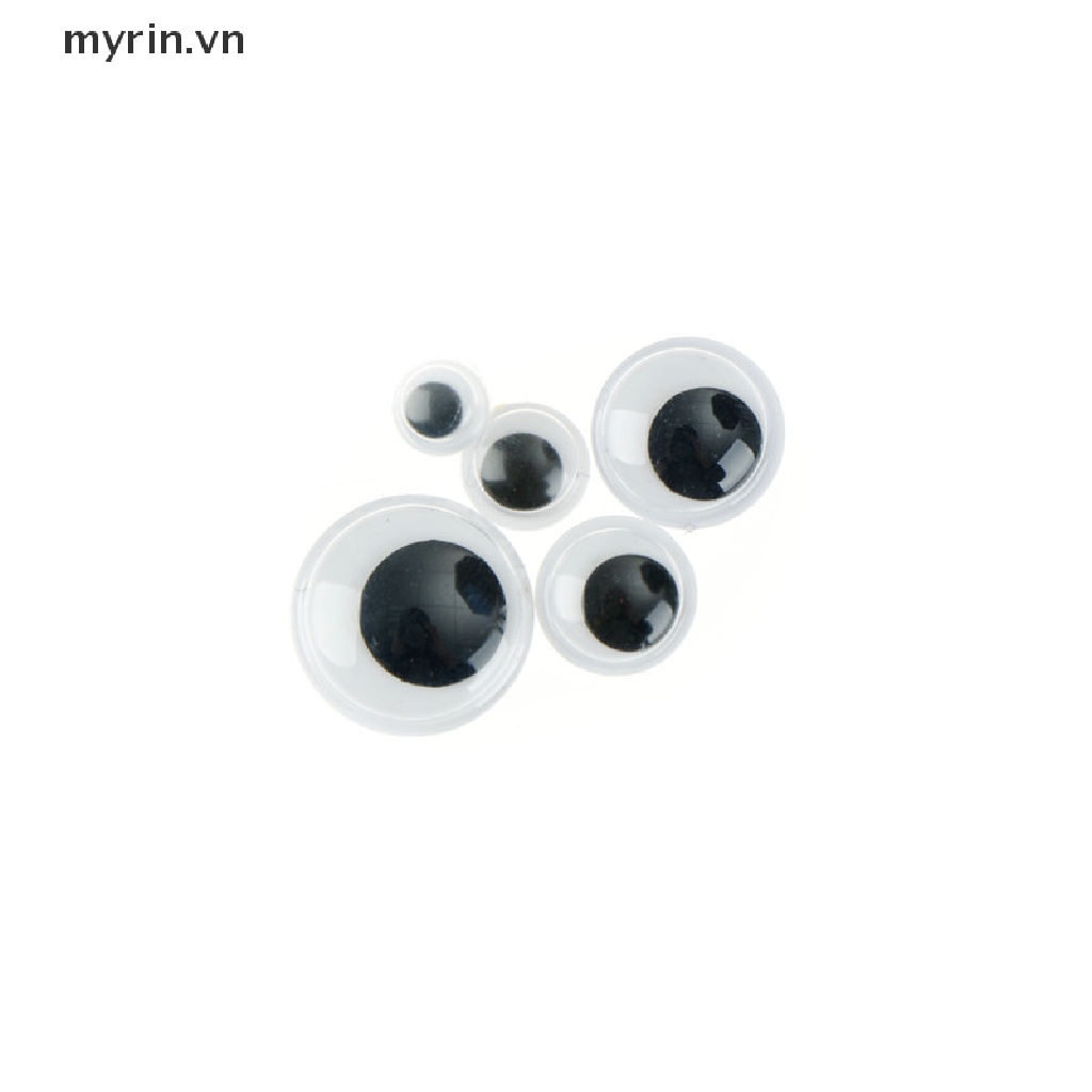 Set 100 Con Mắt Nhựa 6-15mm Tự Dính Trang Trí Búp Bê