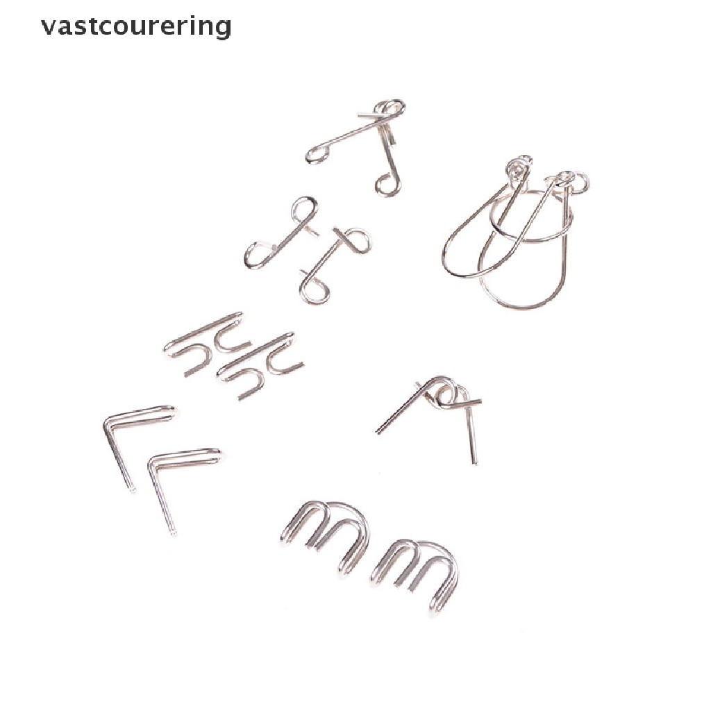 Set 7 Đồ Chơi Mở Khóa 3D Bằng Kim Loại Nhiều Họa Tiết Phát Triển IQ