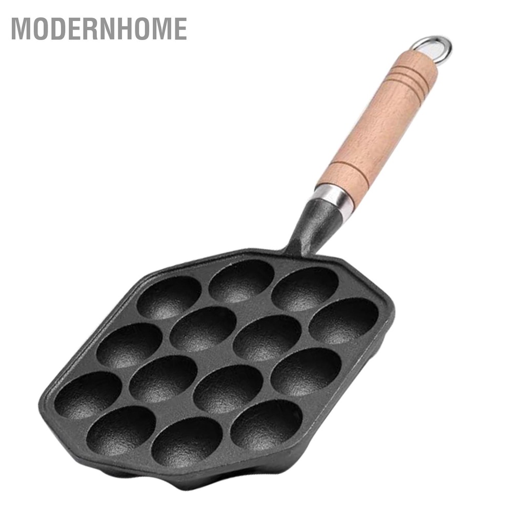 ModernHome 14 Lỗ Chảo Takoyaki Chống Dính Gang Bạch Tuộc Thịt Viên Làm Khuôn Có Tay Cầm Thể Tháo Rời Cho Gia Đình Bánh Nướng