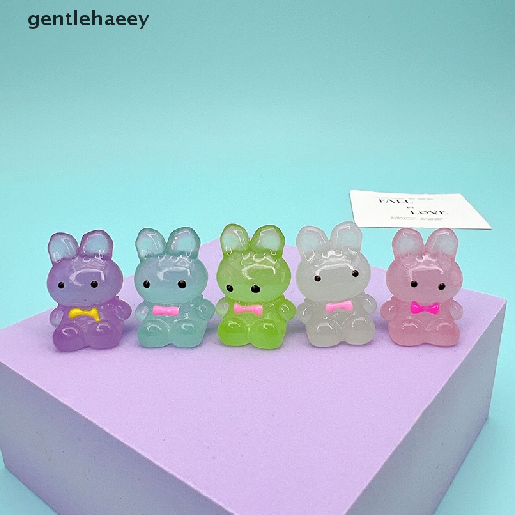 Set 5 Mô Hình Thỏ Dạ Quang Dễ Thương Trang Trí Nhà Cửa / Xe Hơi