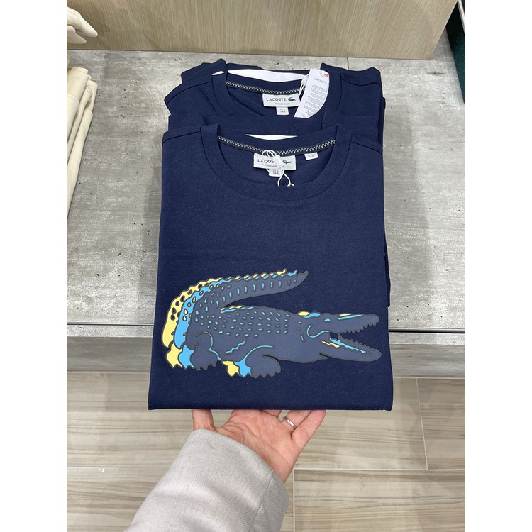 Chất Lượng Cao Áo Thun cotton Nguyên Chất LAC unisex Ba Màu In logo Cá Sấu Thời Trang Và Chuyển Động Tay Ngắn Cổ Tròn Có Thẻ