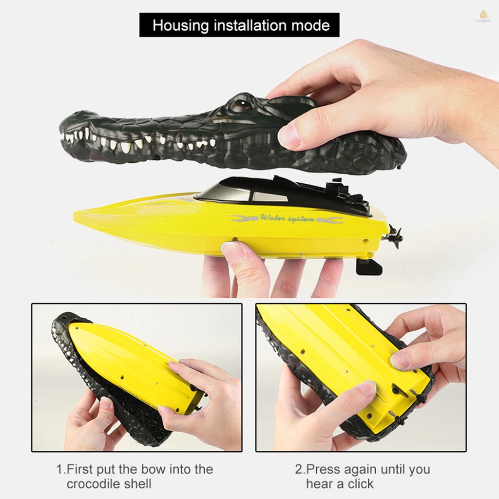 JJRC Thuyền Đua Điện Cá Sấu Điều Khiển Từ Xa 2.4G 2CH Chất Lượng Cao