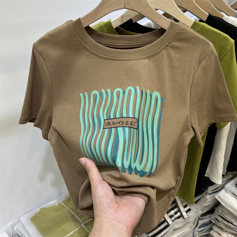 Áo Thun Cotton Ngắn Tay In Họa Tiết Thời Trang Mùa Hè Dành Cho Nữ