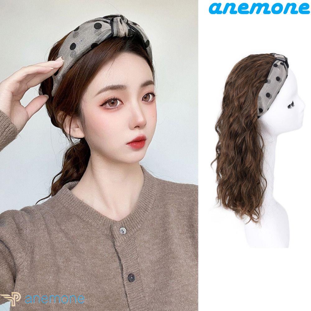 Bộ Tóc Giả Xoăn Màu Nâu Đen Bằng Sợi Tổng Hợp Chất Lượng Cao Dành Cho Nữ