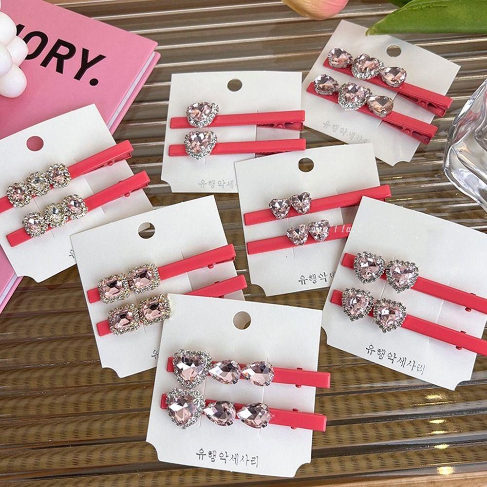 Kẹp Tóc VANES1 Y2K Hình Trái Tim Đính Đá Dễ Thương|Kẹp Tóc Thiết Kế Xinh Xắn Thời Trang Cho Nữ