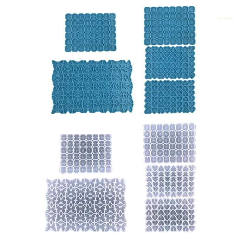 Bộ 5 Khuôn Silicone Làm Bông Tai Handmade Hình Bướm / Chữ Cái / Chữ Số