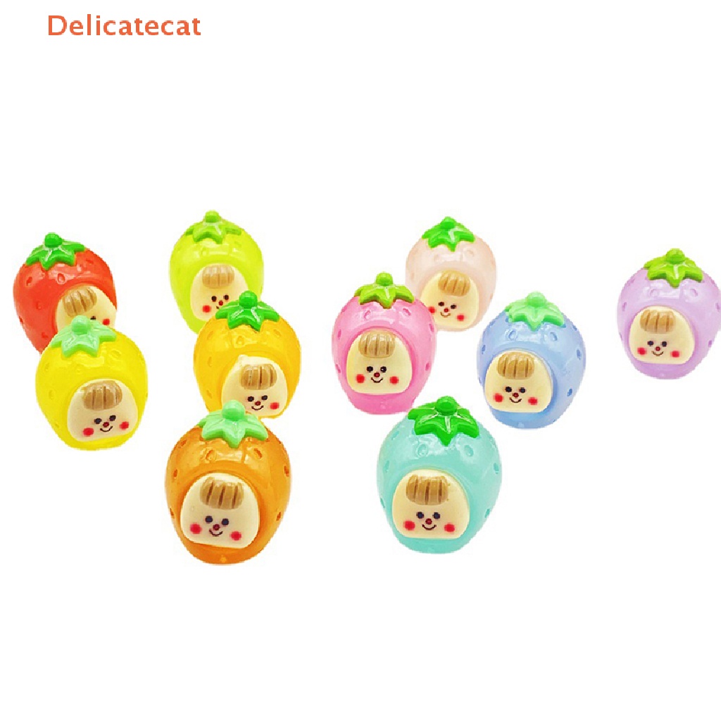 2 Tượng Trái Dâu Hoạt Hình Phát Sáng Trang Trí Tiểu Cảnh