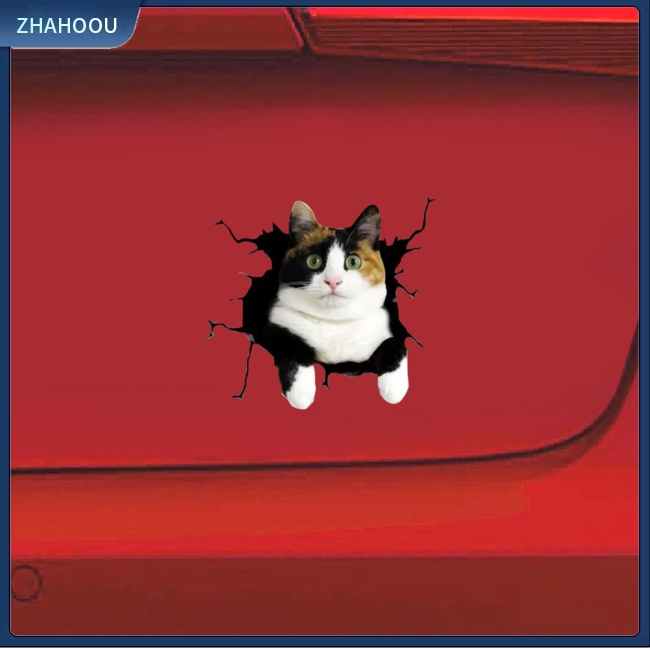 ☃Nhà Cửa☃ Miếng Dán Trang Trí Xe Hơi Chống Thấm Nước Chống Nắng Họa Tiết Chú Mèo Dễ Thương