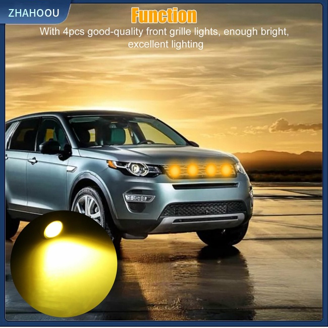 ☃Phụ Kiện Trang Trí Nhà Cửa Kiểu Dáng Dễ Thương Xinh Xắn☃ Set 4 Đèn Led Đánh Dấu 300lm 3w Ánh Sáng Hổ Phách Gắn Phía Trước Xe Hơi Chevrolet Colorado Silverado