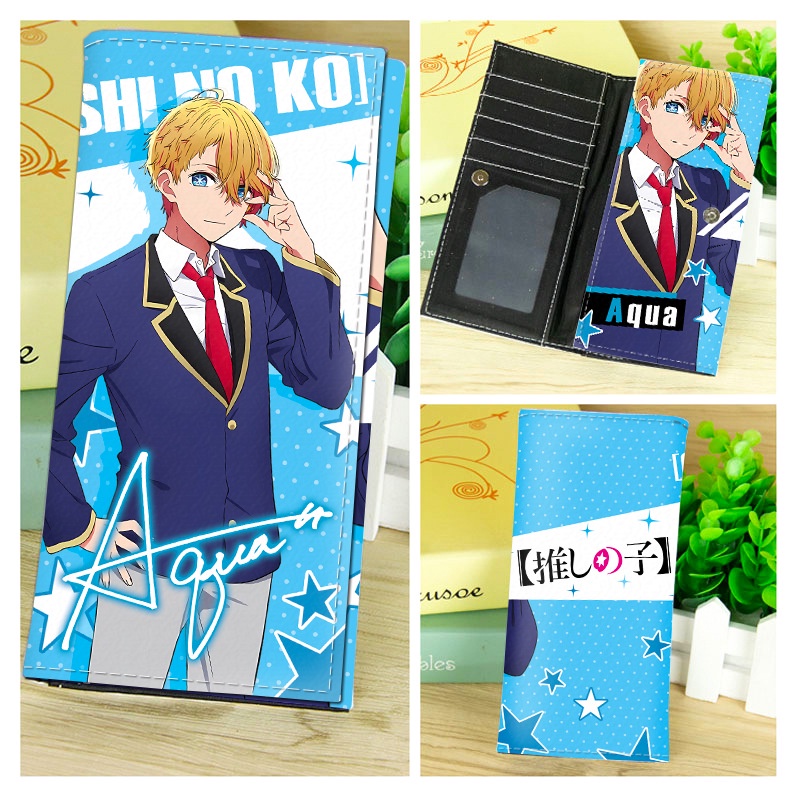 Ví Đựng Tiền Xu Gấp Gọn Phối Khóa Kéo In Hình Anime Oshi no Ko Thời Trang Cho Học Sinh