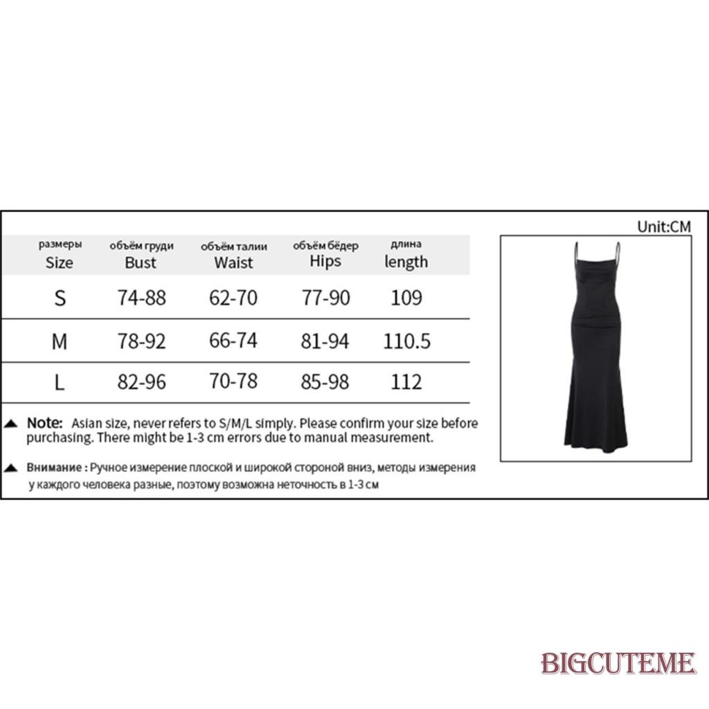 [] - Đầm Hai Dây Dáng Dài Hở Lưng Ôm Dáng Màu Trơn Thời Trang Mùa Hè Cho Nữ