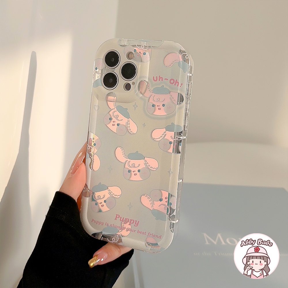Ốp Điện Thoại TPU Dẻo Màu Laser Họa Tiết Hoạt Hình Chú Chó Tai To Dễ Thương Cho IPhone 14 Pro Max 13 12 11 Pro Max X XS Max