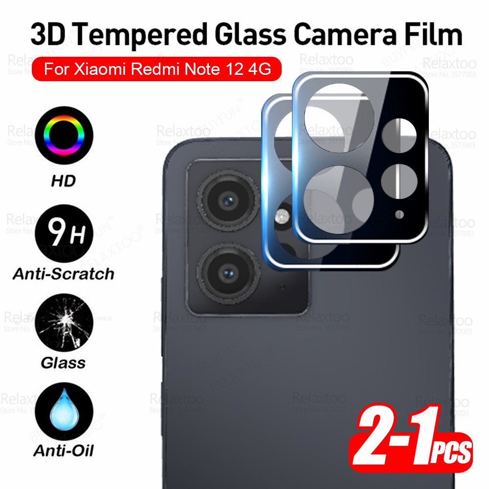 Set 1-2 Ốp điện thoại Kính Cường Lực Bảo Vệ Camera Cho Xiaomi Redmi Note 12 4G Note12 Nota 12