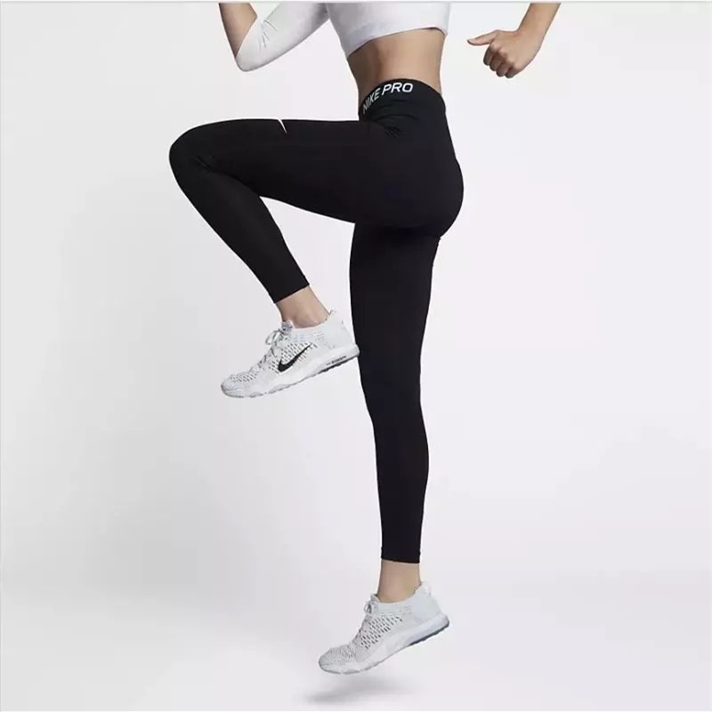 Quần Legging Nike 100% Chính Hãng Dáng Ôm Phối Lưới Thoáng Khí Nâng Hông Tập Yoga Cho Nữ