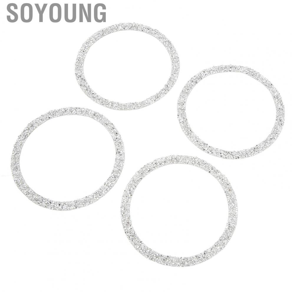 Soyoung Car Speaker Protective Rings  Bling Trim Rhinestone Style for Vehicle Modification
