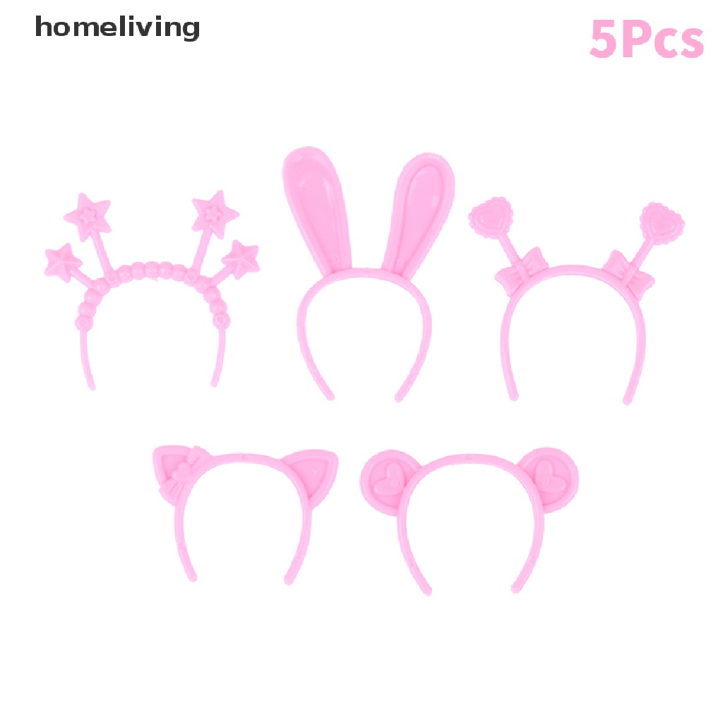 Set 5 Băng Đô Tai Thỏ / Mèo / Gấu 30cm Dễ Thương Dành Cho Búp Bê