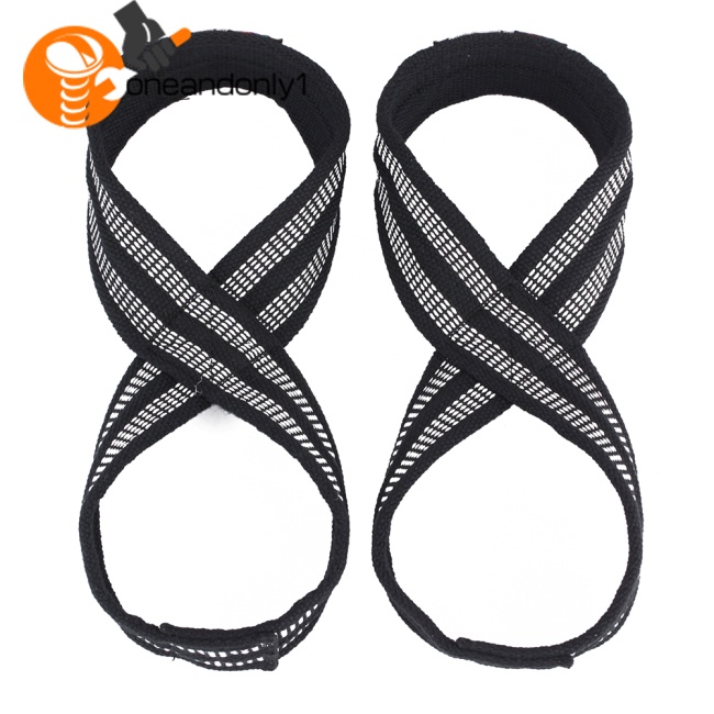 1 Cặp Dây Đai Nâng Tạ Hình Số 8 2 Kích Cỡ Có Thể Kéo Lên Để Tập Gym