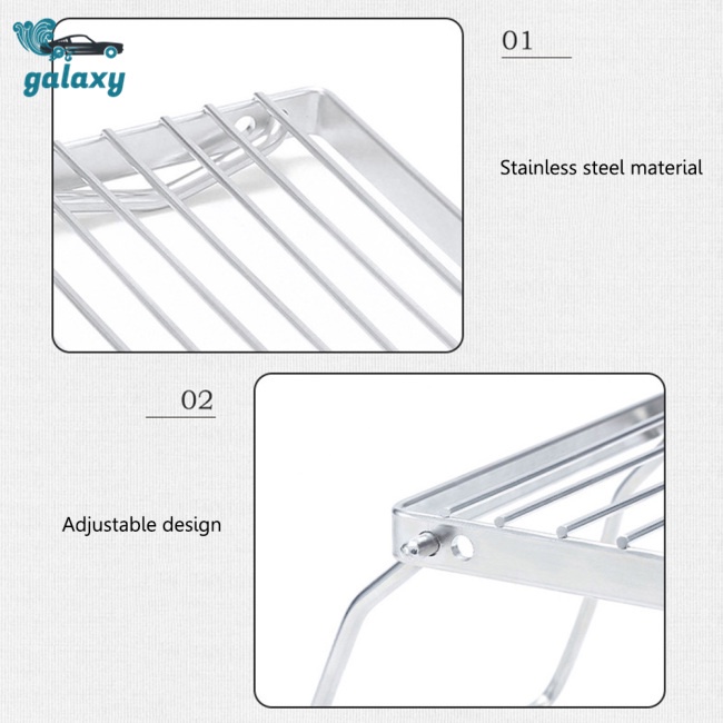 Galaxy Giá Đỡ Lò Nướng 2 Mức Độ Bằng Thép Không Gỉ Có Thể Điều Chỉnh Dành Cho Đi Dã Ngoại