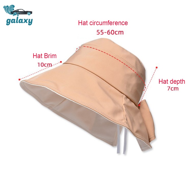 Galaxy Nón Tai Bèo Vành Rộng Chống Nắng Đính Nơ Thời Trang Mùa Hè Cho Nữ