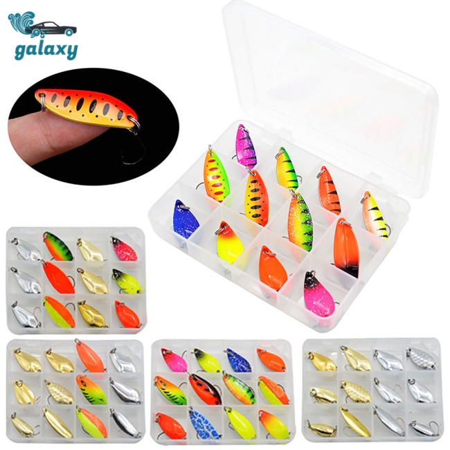 Galaxy Set 12 Mồi Giả Câu Cá Nhiều Màu Sắc Kèm Hộp Đựng