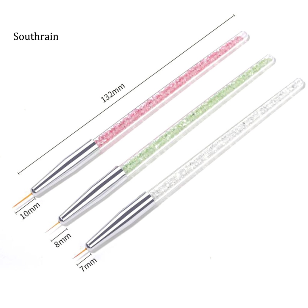 Set 3 Bút Vẽ Móng Nghệ Thuật Đa Năng Siêu Nhẹ Bằng Nhựa Màu Sắc Sống Động