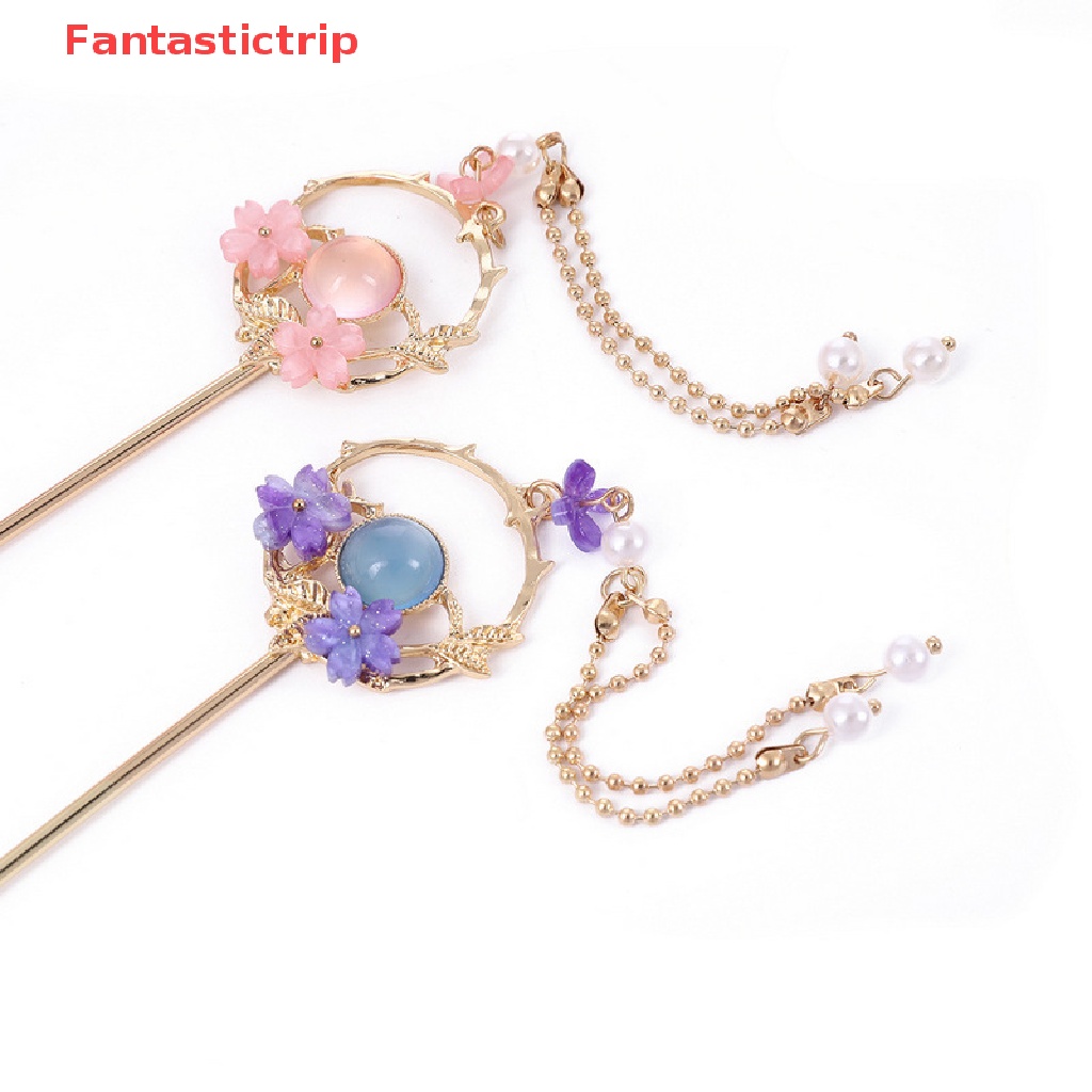 Trâm Cài Tóc Kim Loại Tráng Men Phong Cách Hanfu Trung Hoa Cổ Điển Cho Nữ Mới