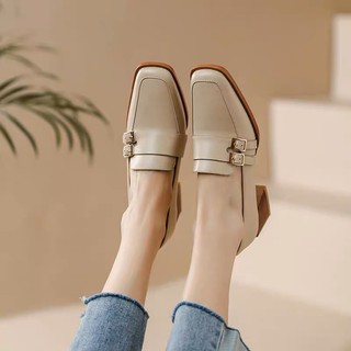 Size Station - Giày Loafer da 2 đai basic 5cm 500007