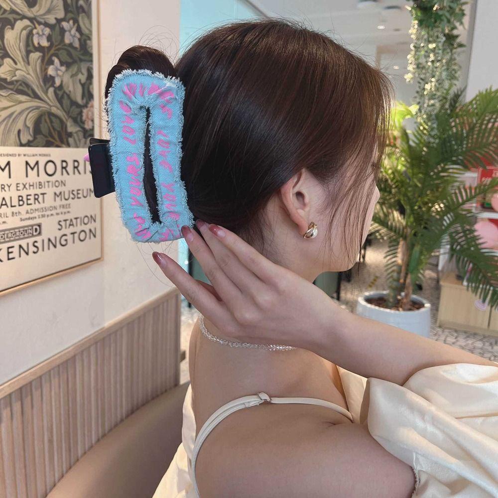 BACK2LIFE Kẹp Tóc Càng Cua Cỡ Lớn Phong Cách Cao Bồi Hàn Quốc Cá Tính Y2k