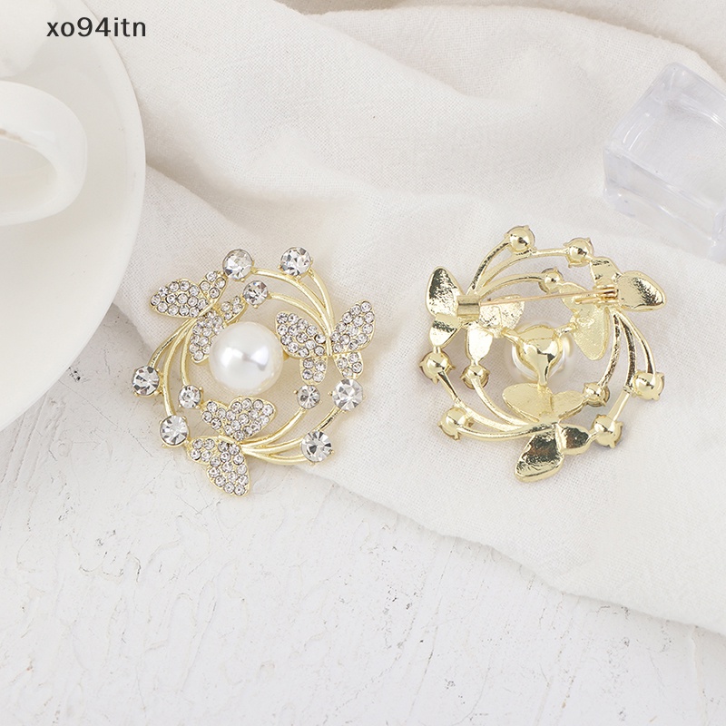 Ghim Cài Áo Hình Bướm Đính Ngọc Trai Nhân Tạo Thời Trang