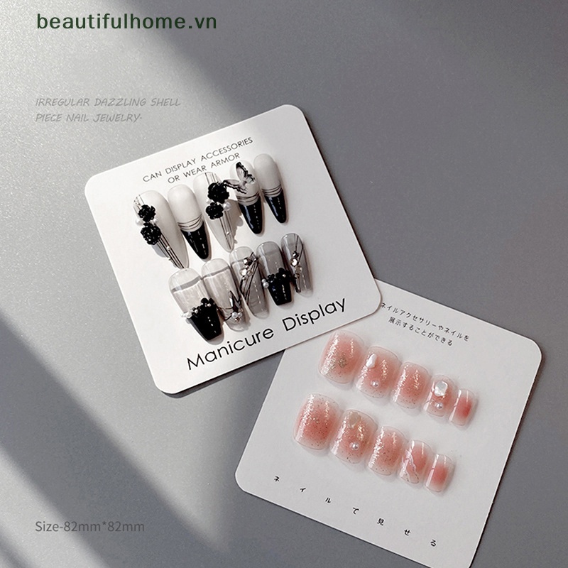 Bộ 10 Thẻ Giấy Cạc Tông Trưng Bày Móng Tay Giả