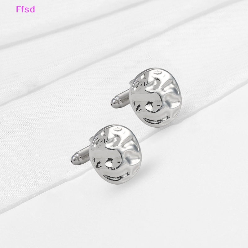 {Ffsd} Khuy Măng Sét Cổ Tay Áo Tròn Họa Tiết Gợn Sóng Vintage Tinh Tế Chất Lượng Cao Làm Quà Tặng Trang Sức Cho Nam * Hàng Bán Chạy