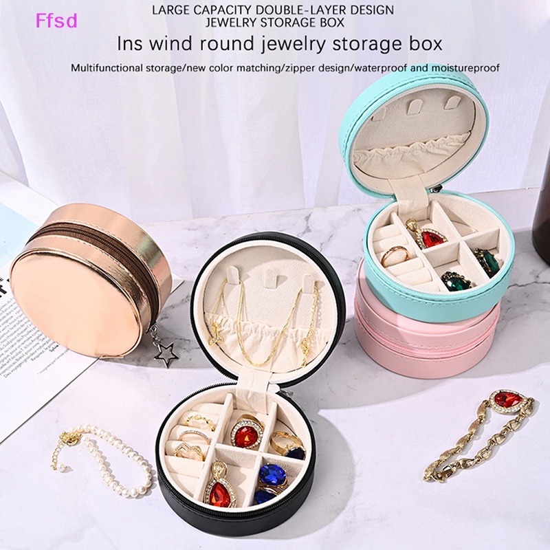 {Ffsd} Hộp Tròn Đựng Trang Sức Di Động Sắp Xếp Gọn Gàng Cho Du Lịch * Bán Chạy