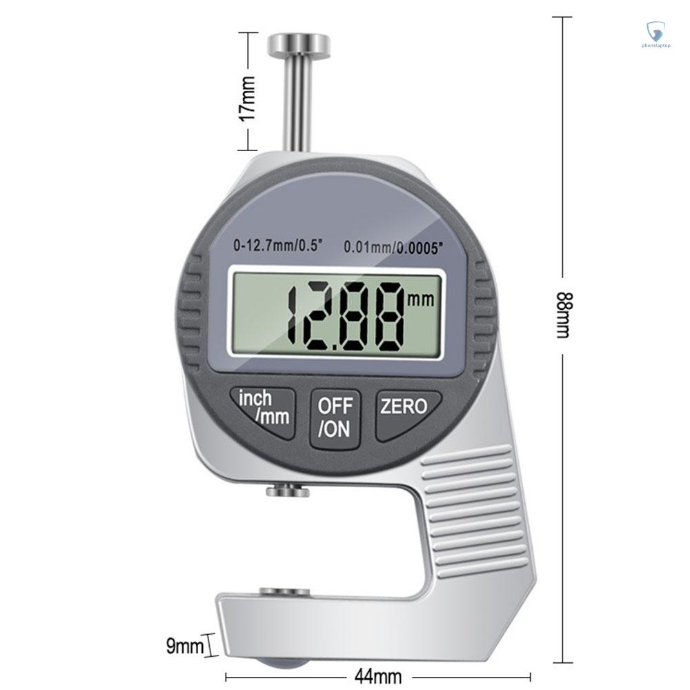 Máy Đo Độ Dày Kỹ Thuật Số Mini 0-0.5 Inch / 0-12.7mm Kèm Ốp Bảo Vệ