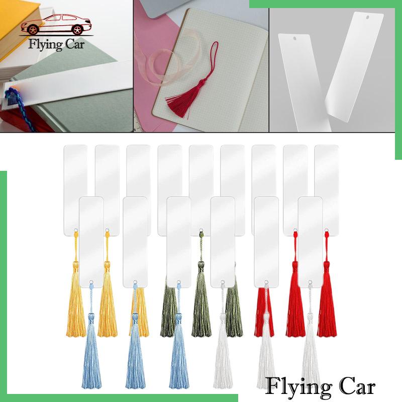 Set 2 / 15 Thẻ Đánh Dấu Trang Sách Bằng Acrylic Trơn DIY