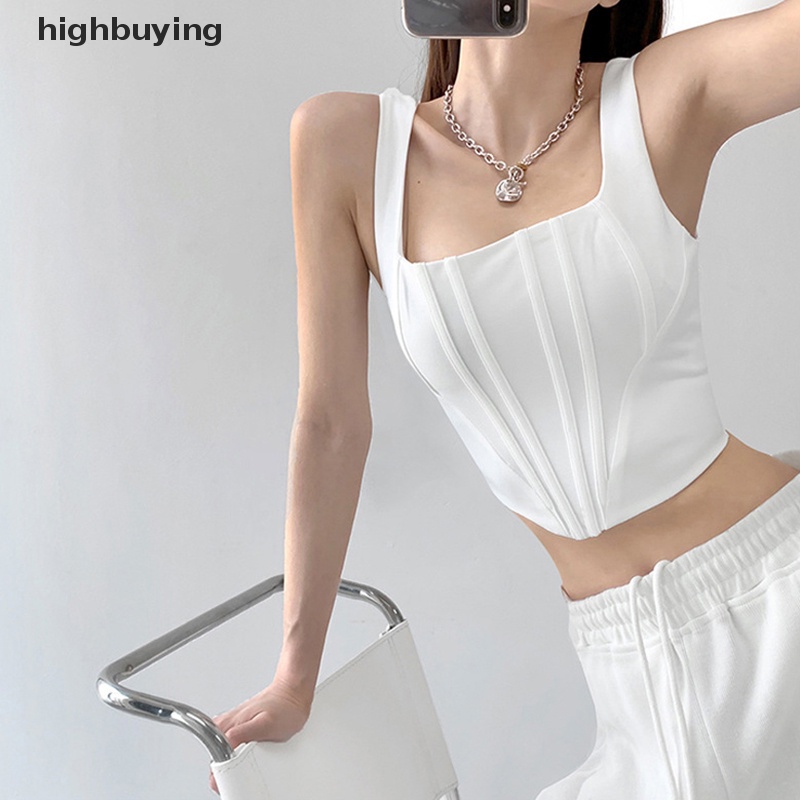 Áo Hai Dây Cổ Vuông Dáng Ôm Thời Trang Mùa Hè Quyến Rũ Cho Nữ